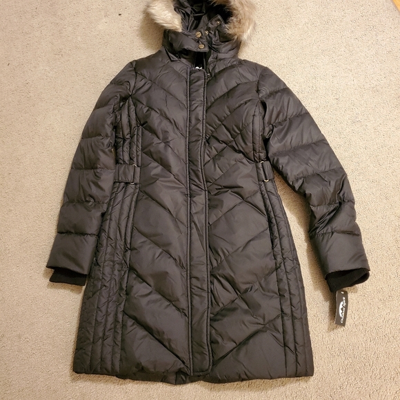 Hooded Down/Feather Coat - Picture 3 of 6